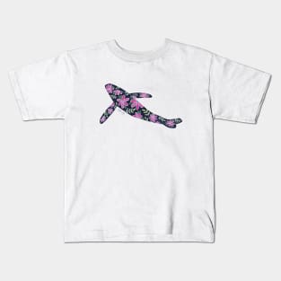 Floral Whale - Cool Colors Kids T-Shirt